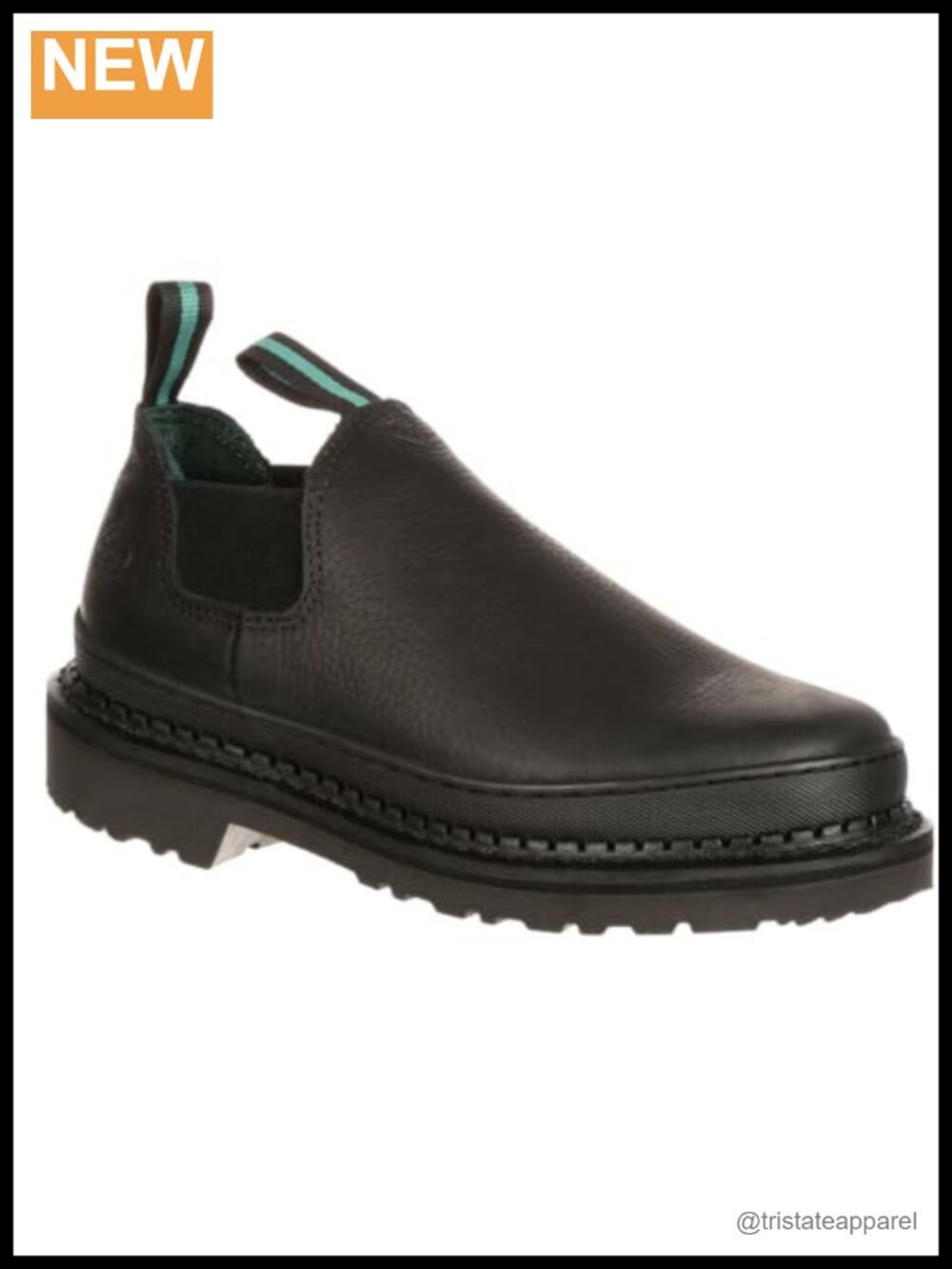 Full-Grain Leather Pull-On Work Boots with Steel Shank, Blown EVA Midsole